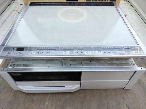 【難あり】水無両面グリル3口IHビルトイン幅60㎝3kW×2口三菱CS-G318MS