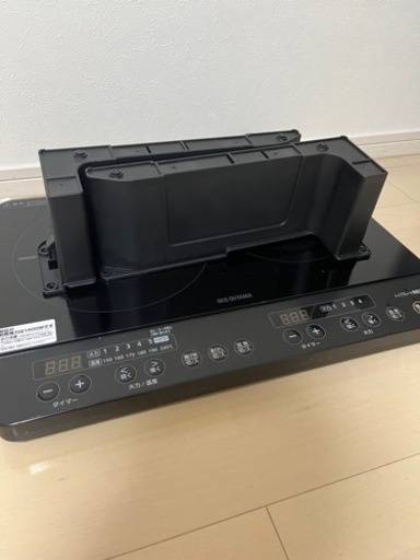 2口IHコンロ(脚付） ブラック IHK-W13S-B