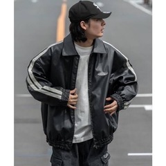 革ジャン【黒】/kutirのライダースジャケットの画像