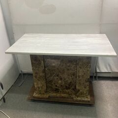 ☆中古￥5,000！大理石テーブル　家具　幅110㎝ｘ奥行き60...