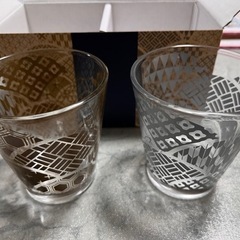 ペアグラス（和モダン）＆ペア豆皿（美濃焼）　新品の画像