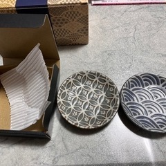 ペアグラス（和モダン）＆ペア豆皿（美濃焼）　新品の画像
