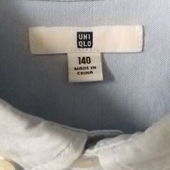 UNIQLO ボタンダウンシャツ140（ブルー）の画像