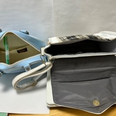 726、　キッズ用ショルダーバッグ(白)・ミニボストンバッグ(水色)の2点の画像