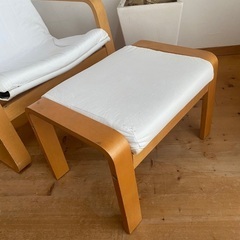 無印良品　リラックスチェア＆オットマン　セット　白ナチュラルウッドの画像