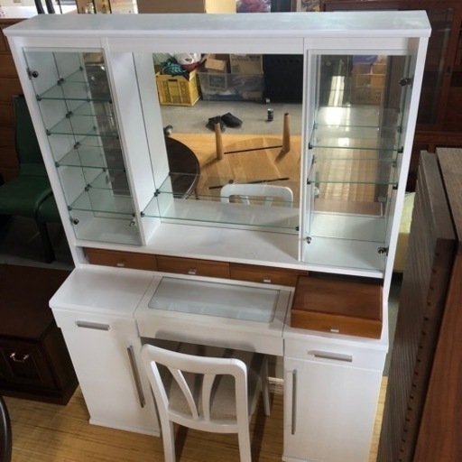 プロ仕様 日本製 良品 鈴木木工家具 ドレッサー キャンドル120A ホワイト 大量収納 120×40×163cm
