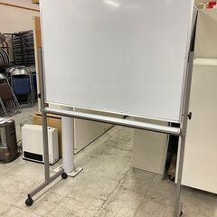 中古　美品　ホワイトボード　ホーロー　両面　無地　脚付　自立式　...