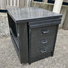 【あげます】【無料】組み机　伸長式　ローテーブル　古家具　木製　引出し付き　折り畳みテーブルの画像