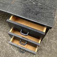 【あげます】【無料】組み机　伸長式　ローテーブル　古家具　木製　引出し付き　折り畳みテーブルの画像