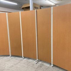 中古　5連パーテーション　折りたたみ5連　5面衝立　間仕切り　木...