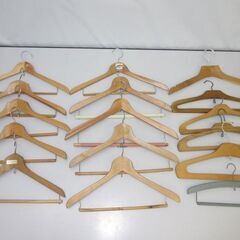 stp-2364　木製　ハンガー　16点セット　ズボンバー　衣類...