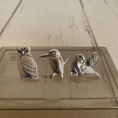 公益財団法人日本野鳥の会　シルバーブローチ3点セットの画像