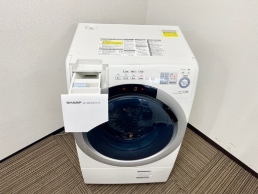 ?激安‼️17年製SHARP7.0kg/3.5kg ドラム式電気洗濯乾燥機 ES-S7A-WL?N718