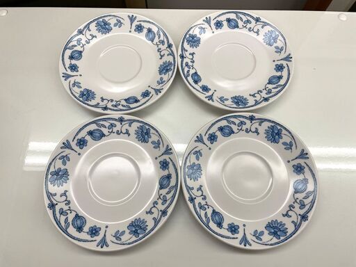 Noritake カップ＆ソーサー4客 モダンブルー フラワー柄 PROGRESSION/プログレッション ノリタケ 札幌市手稲区