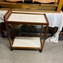 木製　キッチンワゴン　キャスター付きの画像