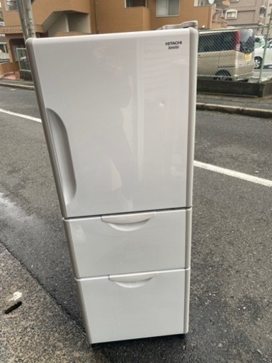 北九州市内配送無料　保証付き　日立 3ドア冷凍冷蔵庫 R-27DS (W) クリアホワイト 【265L】