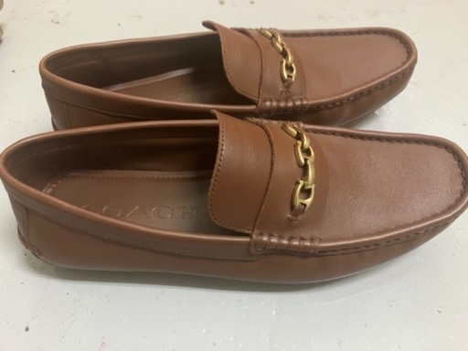 極美品◆COACH コーチ シグネチャーチェーン ドライバー ビットローファー