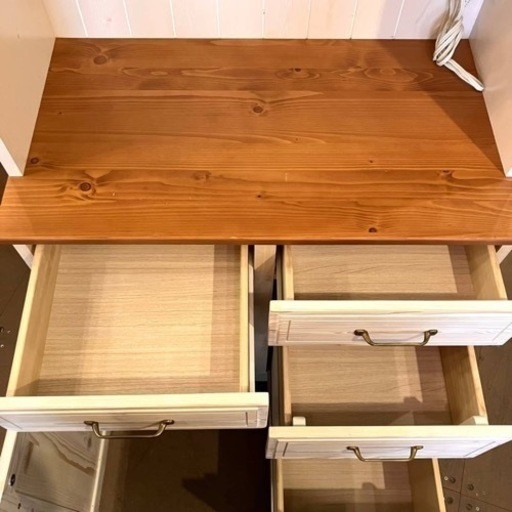 《売約済》ニトリ　NITORI 食器棚　カップボード　レンジボード　レンジ台　シナモ　シナモ80 カントリー　ナチュラル　オフホワイト