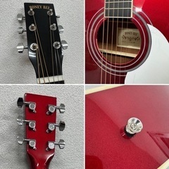 HONEY BEE アコースティックギター　F-15 CRD  赤　レッド　ソフトケース付きの画像