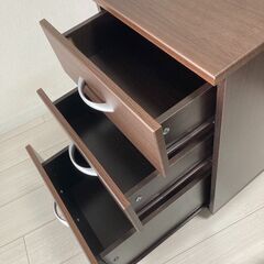 【無料お譲り】キャビネットワゴン　茶色　キャスター付