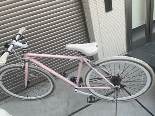 ★中古自転車格安！ピンク　クロスバイクTRIBOW シマノ21段変速