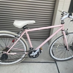 ★中古自転車格安！ピンク　クロスバイクTRIBOW シマノ21段変速