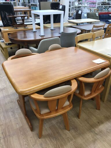 ★ジモティ割あり★  ミキモク MIKIMOKU 4人掛けダイニングセット  W124×D80×H69 クリーニング済み SJ4926