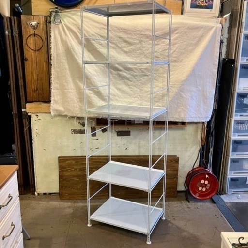 【池上店】スチールユニットシェルフ　無印　無印良品　MUJI ユニットシェルフ　スリム　スチール棚セット　セット　大　検　グレー　ライトグレー　棚　ラック　シェルフ　オープンシェルフ　台　収納