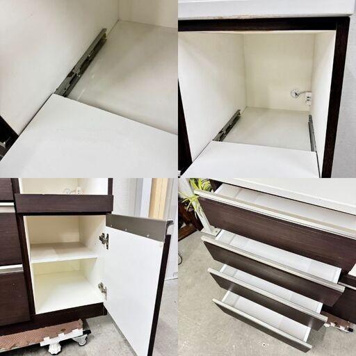 W 15903  NITORI 3枚扉キッチンボード　食器棚   ◆大阪市内・東大阪市他 5,000円以上ご購入で無料配達いたします！