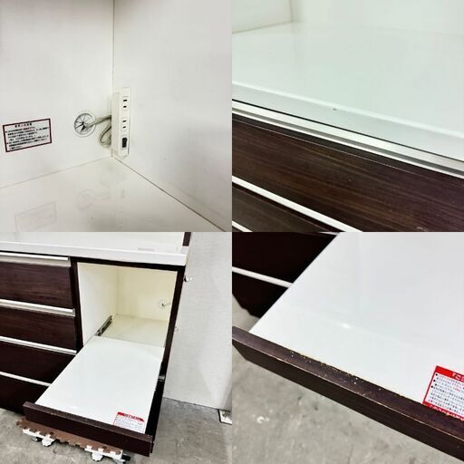 W 15903  NITORI 3枚扉キッチンボード　食器棚   ◆大阪市内・東大阪市他 5,000円以上ご購入で無料配達いたします！