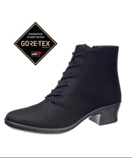 【防水・ゴアテックス】レースアップショートブーツ ブラック