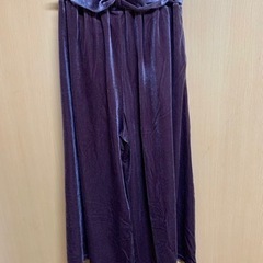 ☆しまむら SからM相当 ベロアワイドパンツ 美品の画像