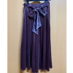 ☆しまむら SからM相当 ベロアワイドパンツ 美品