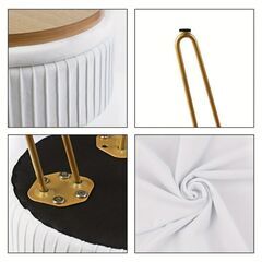 スツール ラグジュアリー 収納 スペース 付き おしゃれ かわいい インテリア オットマン サイドテーブル ドレッサー チェア ピンクの画像