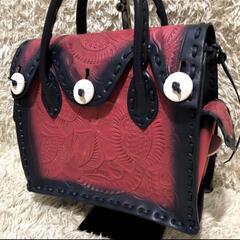 カービング トライブス　 ハンドバッグ　トートバッグ  レザー　 ピンクの画像