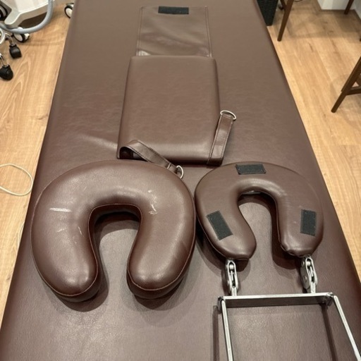 電動昇降マッサージベッドEX ダークブラウン（フェイスマット・アームレスト付）