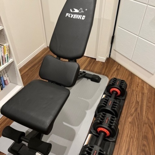トレーニングベンチ　可変式ダンベル20kg２個セット