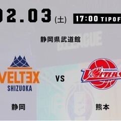 2/3ベルテックス静岡　藤枝武道館　親子ペア券