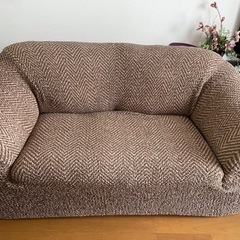 2/16まで！2人掛けソファとソファカバーセット　お譲りします