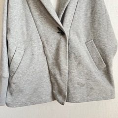 graffi カジュアルコート ゆったりシルエット 裏起毛 防寒 アウター Mサイズ レディース グレーの画像