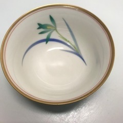 ☆値下げ☆O2402-013 香蘭社 湯呑 5客 金彩 グリーン 箱なし 中古美品の画像