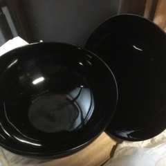 未使用保管品◎漆　うるし　黒　蓋つき汁椀　5客セット　漆器　無地の画像