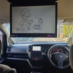 セレナ　ハイウェイスターVエアロセレクション　H21　車検6/11　走行76000ｋ　社外ＨＤＤナビ＆フルセグＴＶ＆フリップダウンモニター　カラーバックカメラ　両側パワースライド　純正エアロ＆社外18ＡＷ　バイキセノンの画像