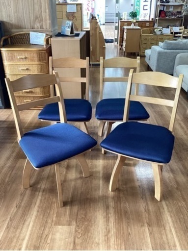 回転椅子4脚セット【町田市再生家具】232683