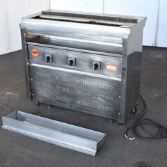 ≪yt1105ジ≫ ヒゴグリラー 電気グリラー 焼鳥専用タイプ 床置型 3P-208K 三相200V 火床幅80cm 動作未確認/現状品 51203-04の画像