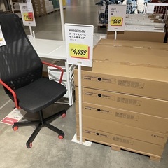 値下げします【IKEA】ゲーミングチェア 黒/赤 美品の画像