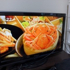 32V型/地上・BS・CS液晶テレビ パナソニック ビエラ TH-L32X リモコン　テレビ台付きの画像