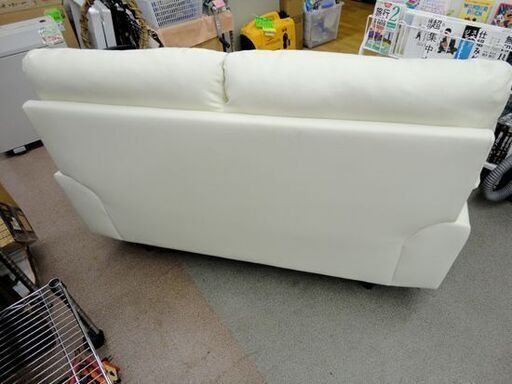 2人掛けソファ ニトリ Nシールド アイボリー ソファー 合成皮革 2人用ソファ 長椅子 西岡店
