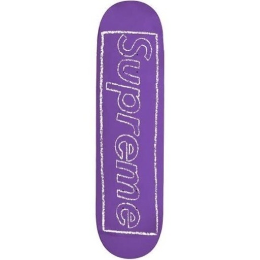 SUPREME KAWS Chalk Logo Skateboard パープル