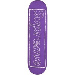 SUPREME KAWS Chalk Logo Skateboard パープルの画像